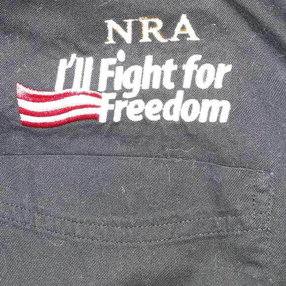 NRA Embroidered Button-Down Shirt * I'll Fight for Freedom" * Long Sleeve *Black - Picture 2 of 7